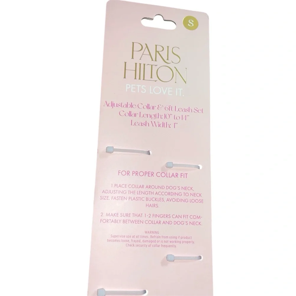 Paris Hilton Slay Pink Dog Leash and Collar